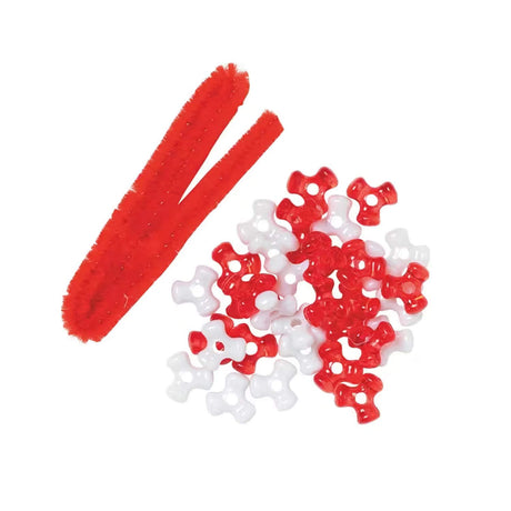 Beaded Candy Cane Christmas Ornament Craft Kit 12 Pack
