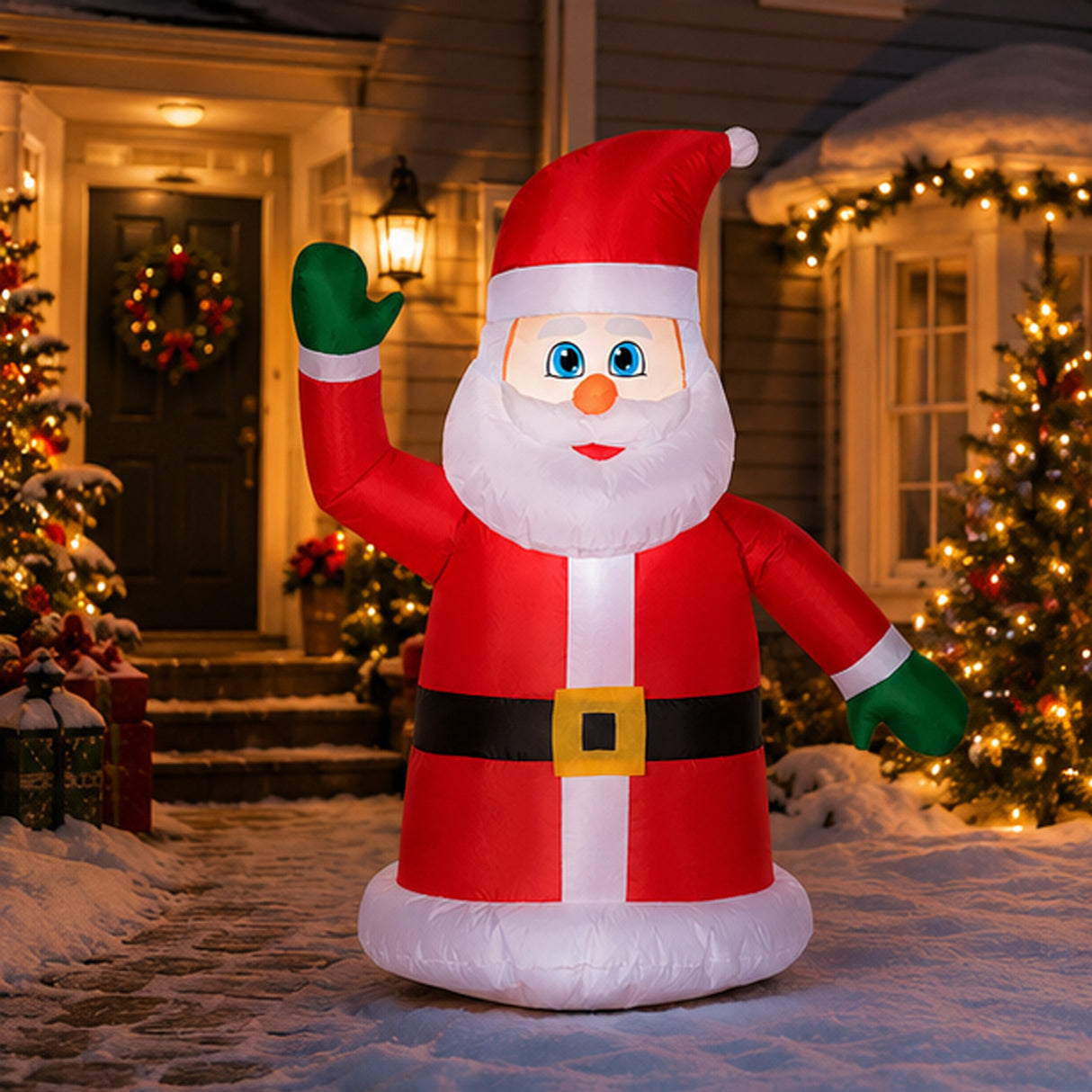 Inflatable Santa Car Buddy LED Light Outdoor Decoration