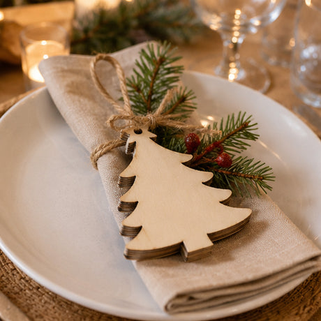 Wooden Tree Shape Hanging Ornaments Fun DIY Craft Set Of 20 Pc
