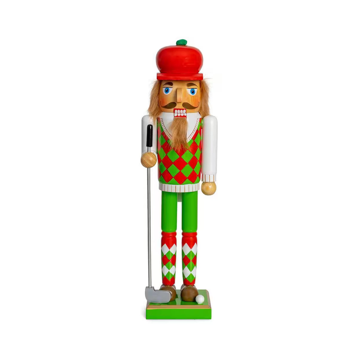 15 Inch Wooden Golf Player Christmas Nutcracker Golfer Holiday Decor