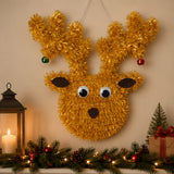 13 Inch Tinsel Reindeer Christmas Window Hanging Decoration