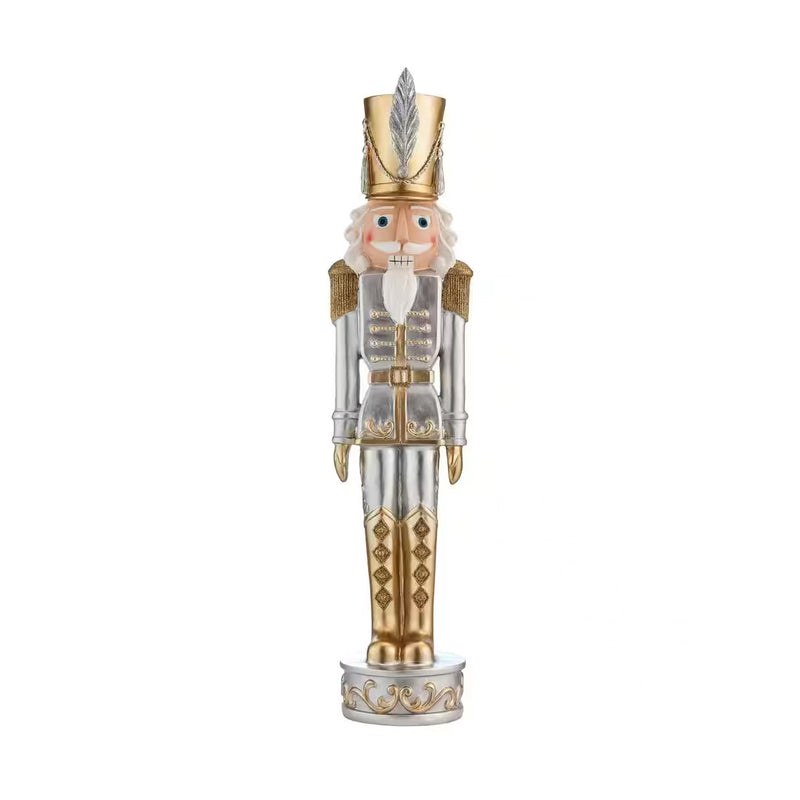 37 Inch Gold and Silver Christmas Nutcracker Holiday Decoration