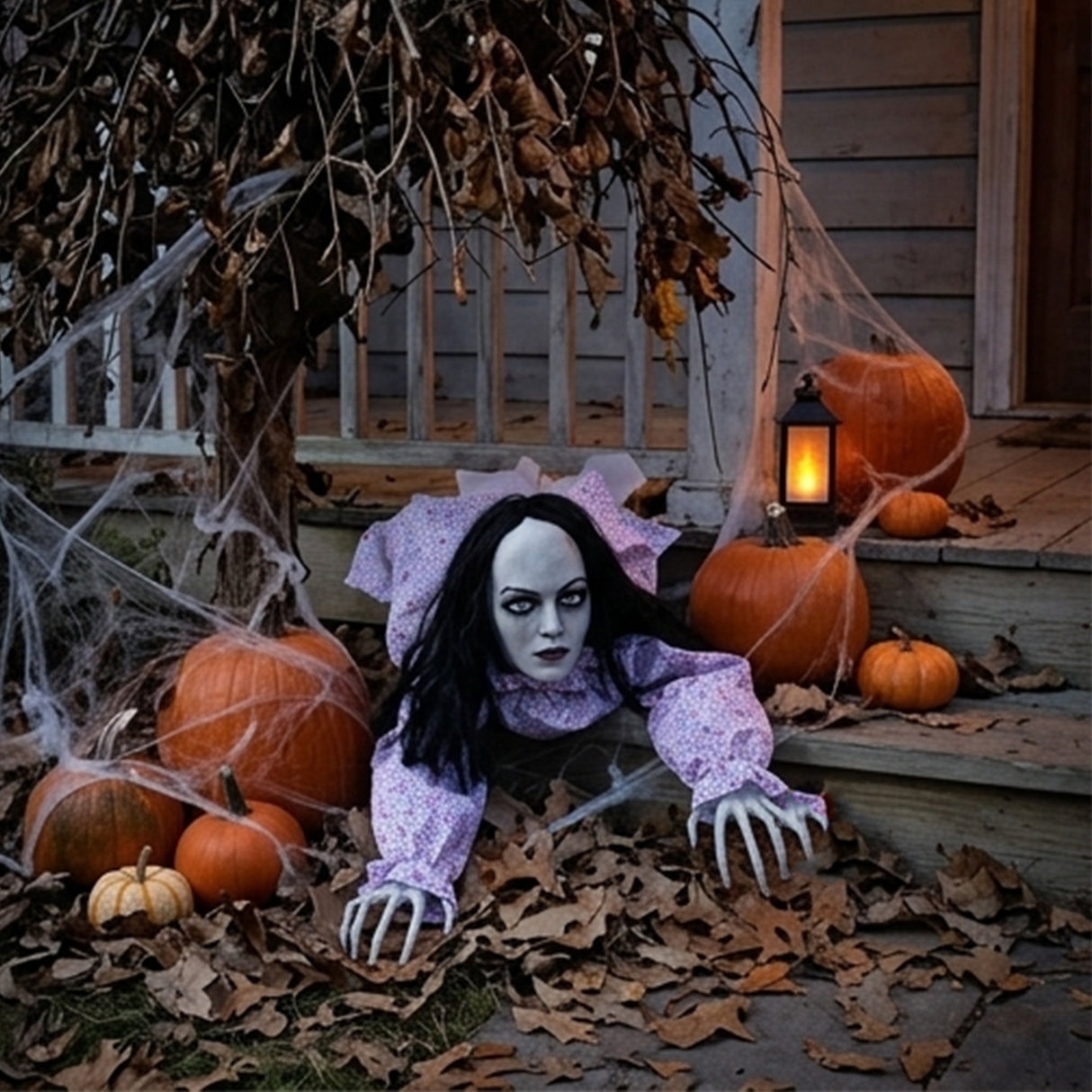 5 Ft Animated Crawling Creepy Woman Halloween Decoration