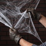 Stretchable Spider Web Halloween Decorations with Spiders – 12 Pc Set