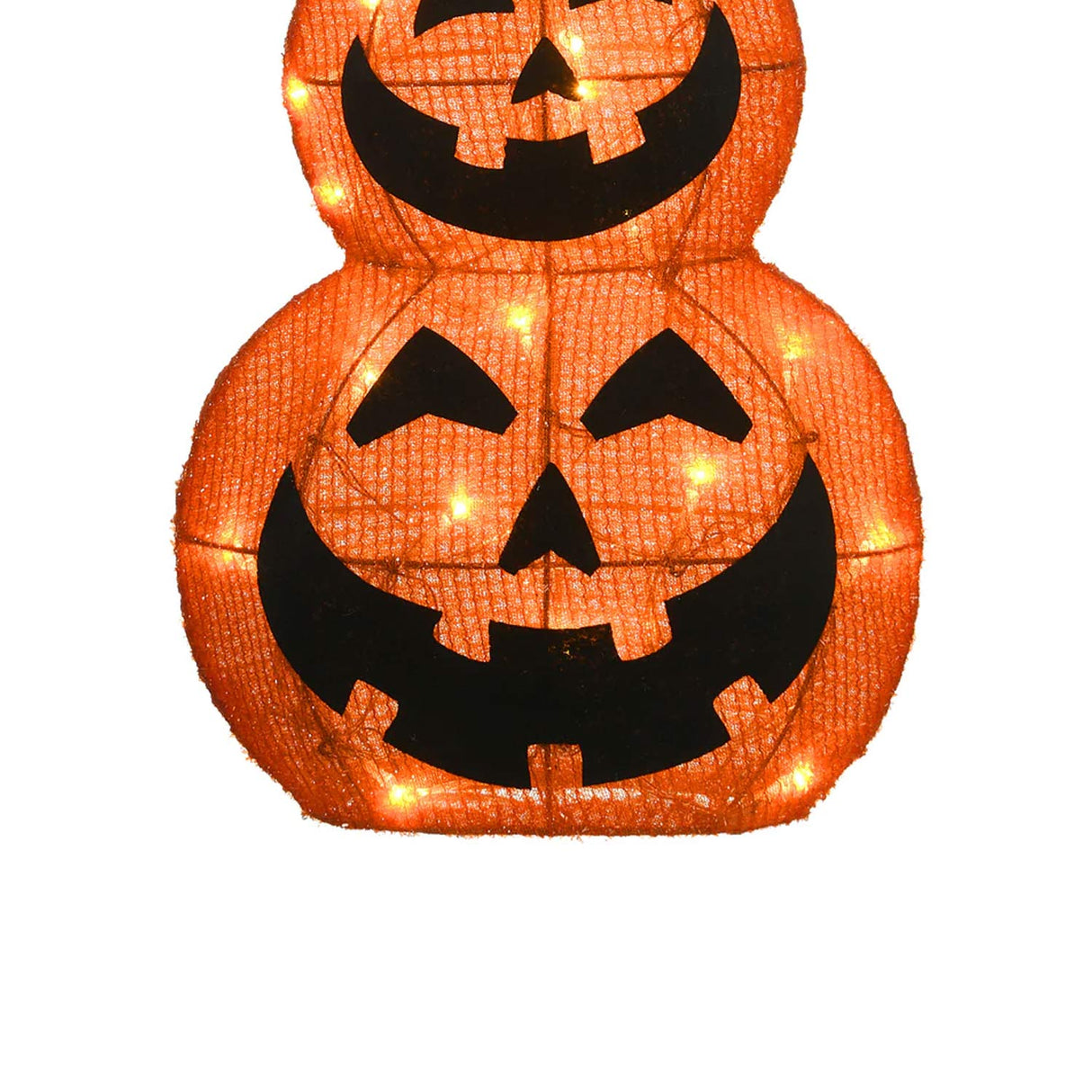 Halloween Pre-Lit Stacked Pumpkins in Witch's Hat Outdoor Decoration with LED Lights