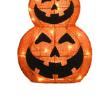 Halloween Pre-Lit Stacked Pumpkins in Witch's Hat Outdoor Decoration with LED Lights