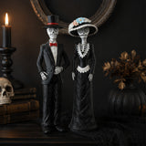13 in. Halloween Skeleton Couple in Formal Attire Decoration