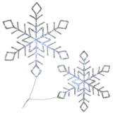 24IN Pre Lit Diamond Tip Snowflake with Cool White LED Lights