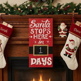22IN Santa Countdown Chalkboard Christmas Wall Art Sign