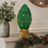 20 in. Pre-Lit Green Christmas Light Bulb Decoration