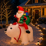 6 ft. Inflatable Santa Riding Polar Bear, Plug-In