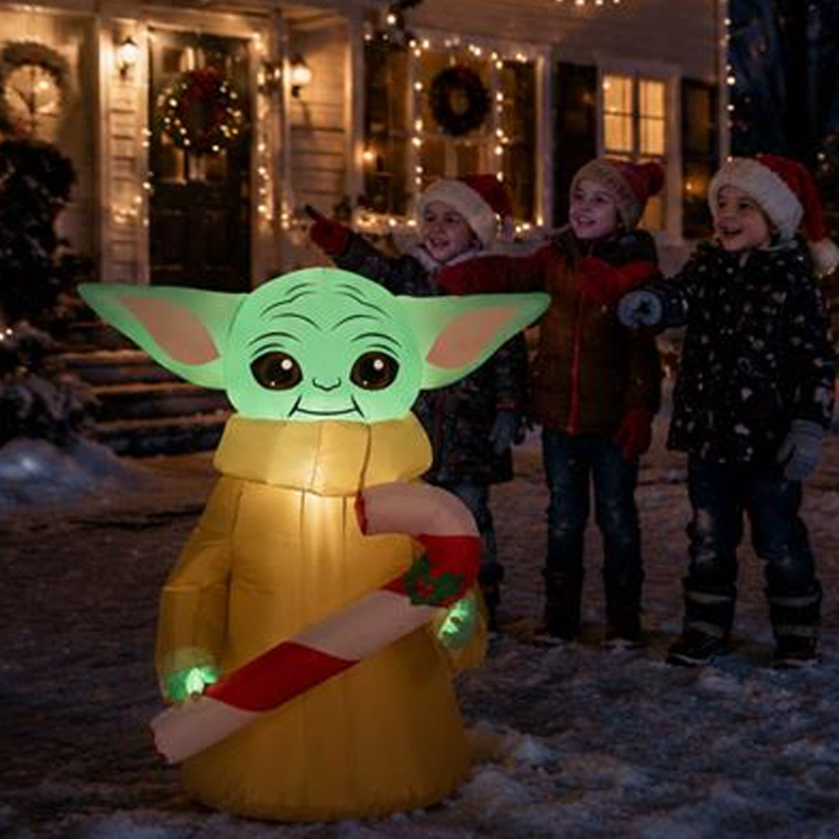 3.5 ft. Inflatable Grogu with LED Lights, Plug-In Star Wars Holiday Yard Decoration
