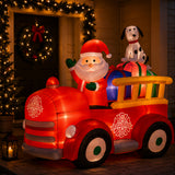 6 ft. Inflatable Santa in Vintage Firetruck with LED Lights, Plug-In