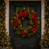 Pre-Lit 30 in. Vienna Waltz Christmas Wreath with Warm White LED Lights