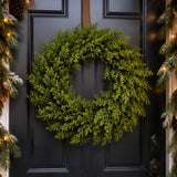 24 in. Arborvitae Artificial Green Wreath, Unlit Lifelike Evergreen Holiday Door & Wall Decoration