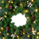 Pre-Lit 24 in. Crestwood Gold Spruce Christmas Wreath with Warm White LED Lights