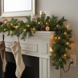 9FT Winchester Pine Pre-Lit Christmas Garland with Clear Lights