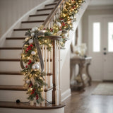 9FT Pre-Lit Glittery Mountain Spruce Garland with Clear Lights