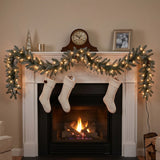9FT Pre-Lit Frosted Arctic Spruce Garland with Clear Lights
