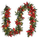 9FT Pre-Lit Decorative Collection Garland with Clear Lights