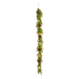 Christmas Bells Pine Garland, 6 Foot Decorative Holiday Garland