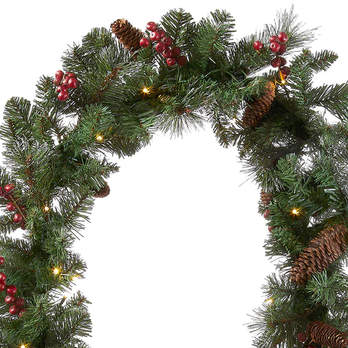 Pre-Lit Crestwood Spruce Garland with Clear Lights, 9 Foot (Plug-In)