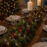 Pre-Lit Crestwood Spruce Garland with Clear Lights, 9 Foot (Plug-In)