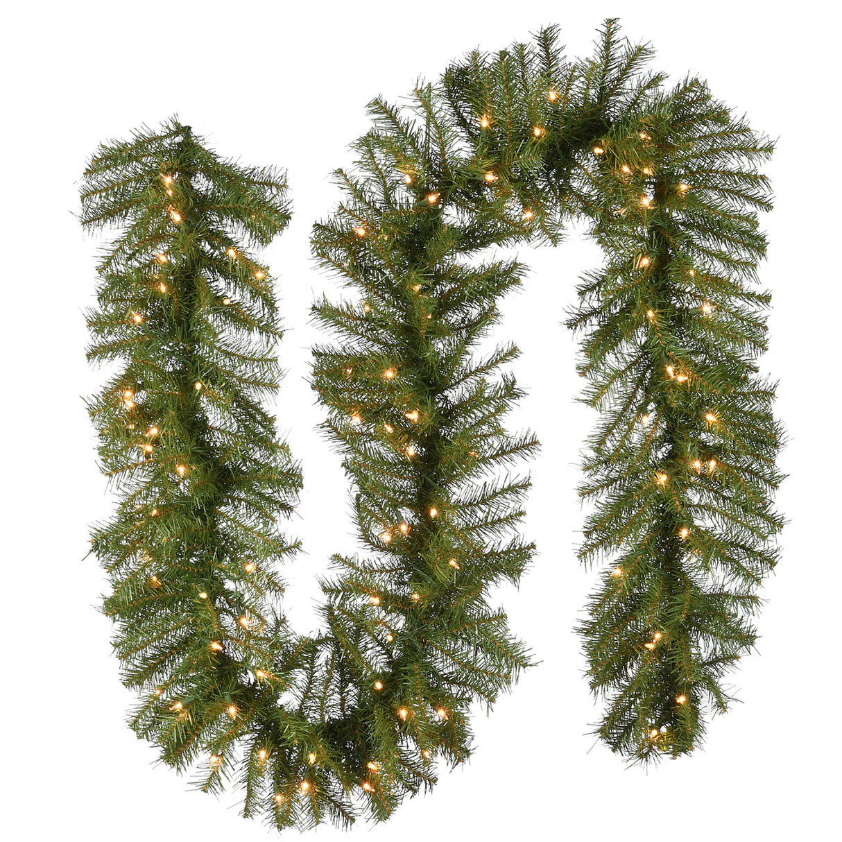 Pre-Lit Norwood Fir Garland with Clear Lights, 9 Foot (12 Diameter, Plug-In)