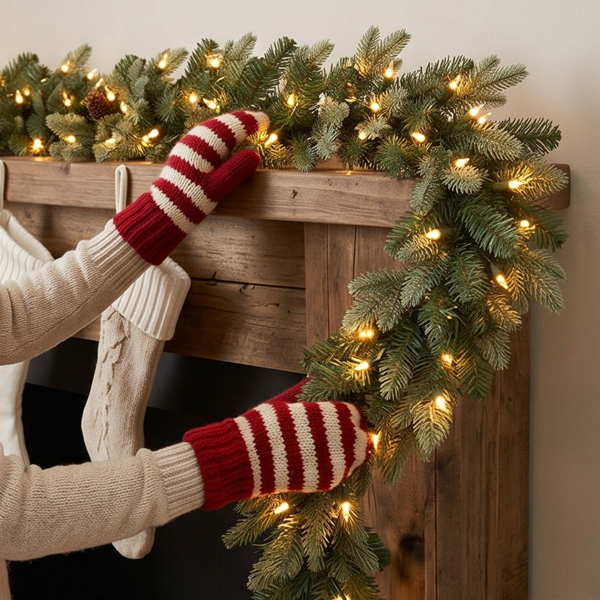 Pre-Lit Copenhagen Spruce Garland with Clear Lights, 9 Foot (Plug-In)