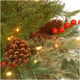 Pre-Lit Colonial Fir Hanging Basket with LED Lights, 20 Inch Christmas Decor
