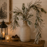 Pre-Lit Snowy Twig Garland with Warm White LED Rice Lights, 9ft