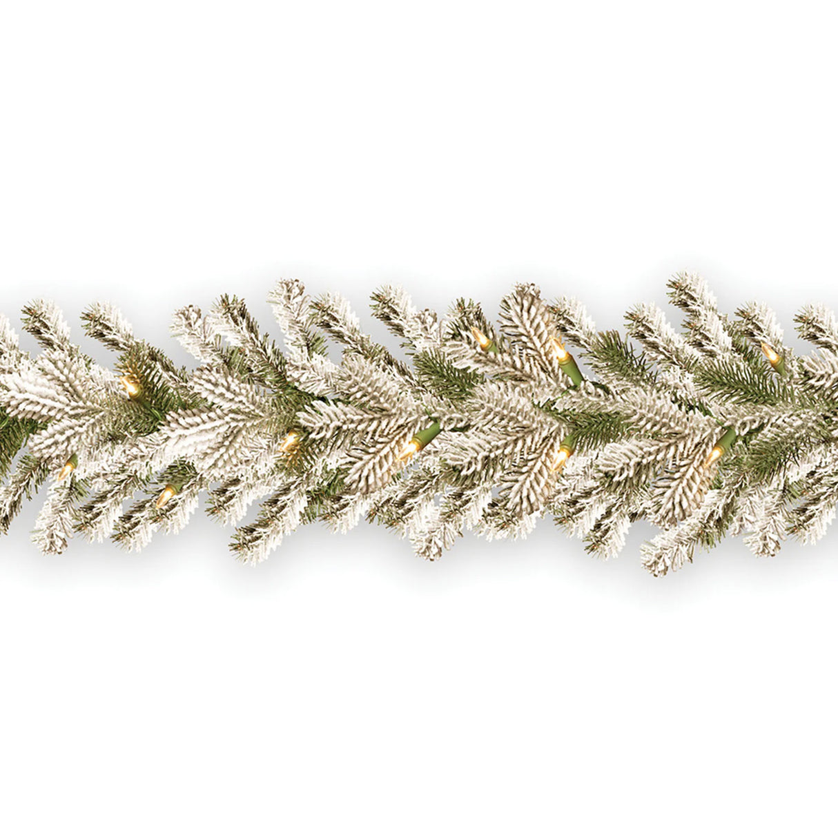 Pre-Lit Snowy Sheffield Spruce Garland with Clear Lights, 9ft Holiday Decor