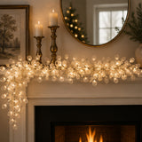 Winter Frost White 4ft Decorative Garland with Shimmering Gem Accents