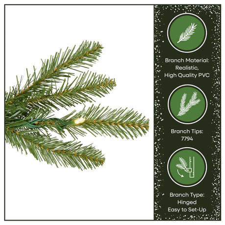 12ft Pre-Lit Dunhill Fir Christmas Tree with Dual Color LED Lights & PowerConnect