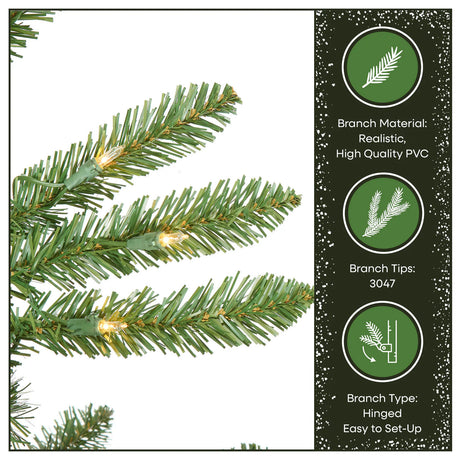 10ft Pre-Lit Natural Fraser Fir Slim Christmas Tree with Clear Lights