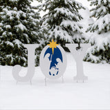 JOY Nativity Yard Stakes Christmas Outdoor Decor 3 Pc Set