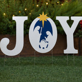 JOY Nativity Yard Stakes Christmas Outdoor Decor 3 Pc Set