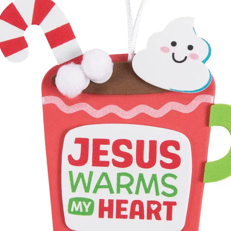 Jesus Warms My Heart Cocoa Christmas Ornament Craft Kit 12 Pc DIY