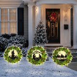 Nativity Wreath Yard Stakes Christmas Outdoor Decor 3 Pc Set
