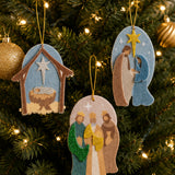 Simple Blessings Nativity Felt Christmas Ornaments 4.5 Inch 12 Pc