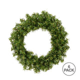 Mini Pine Artificial Christmas Wreath 10 Inch Set of 6 Unlit