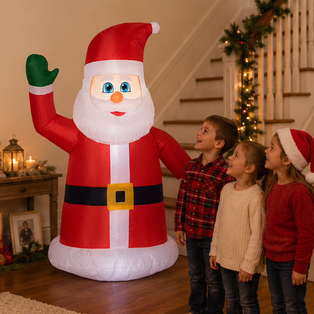 Inflatable Santa Car Buddy LED Light Outdoor Decoration