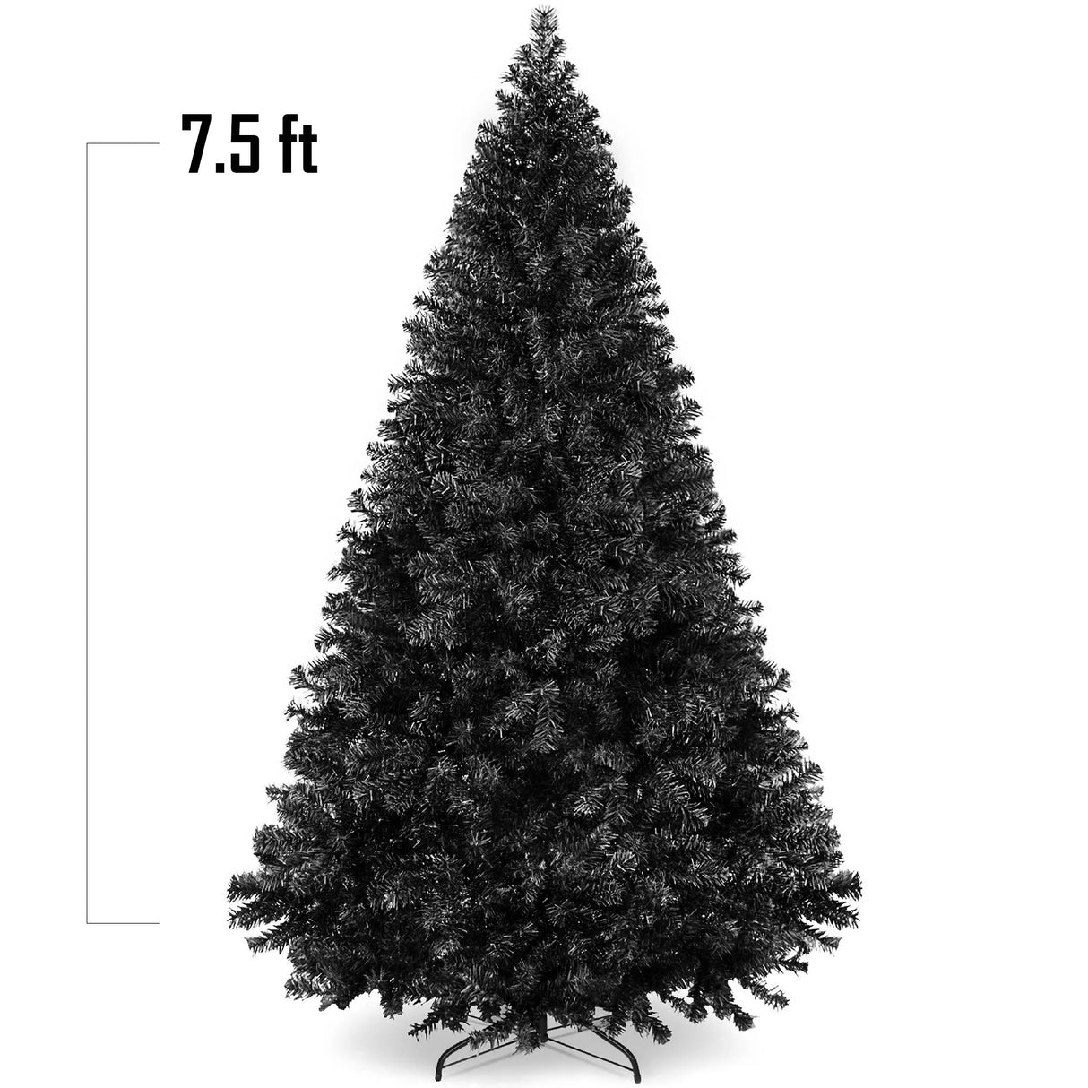 Artificial Black Christmas Tree Unlit Pine Design Easy Assembly