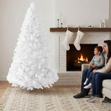 Artificial White Christmas Tree Unlit Pine Design Easy Assembly
