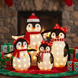 Lighted Pop-Up Penguin Family Christmas Decoration 3 Ft 300 LED