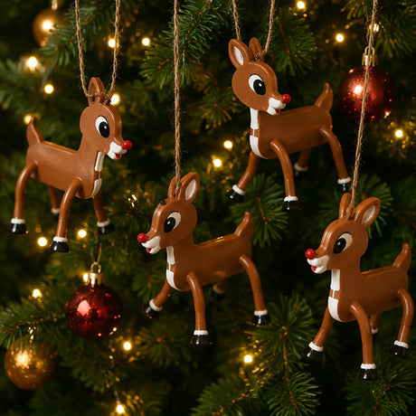 Rudolph Bendables Vinyl Reindeer Toys 12 Pc Christmas Favors