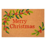 Red Merry Christmas Coir Door Mat 17x29 Inch Holiday Welcome Mat