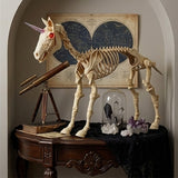 27" Unicorn Skeleton Plastic Halloween Decoration with Glowing Eyes