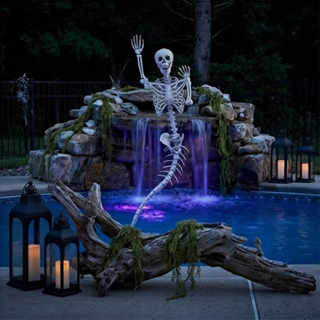 6 Ft. Life-Size Mermaid Skeleton Plastic Halloween Decoration