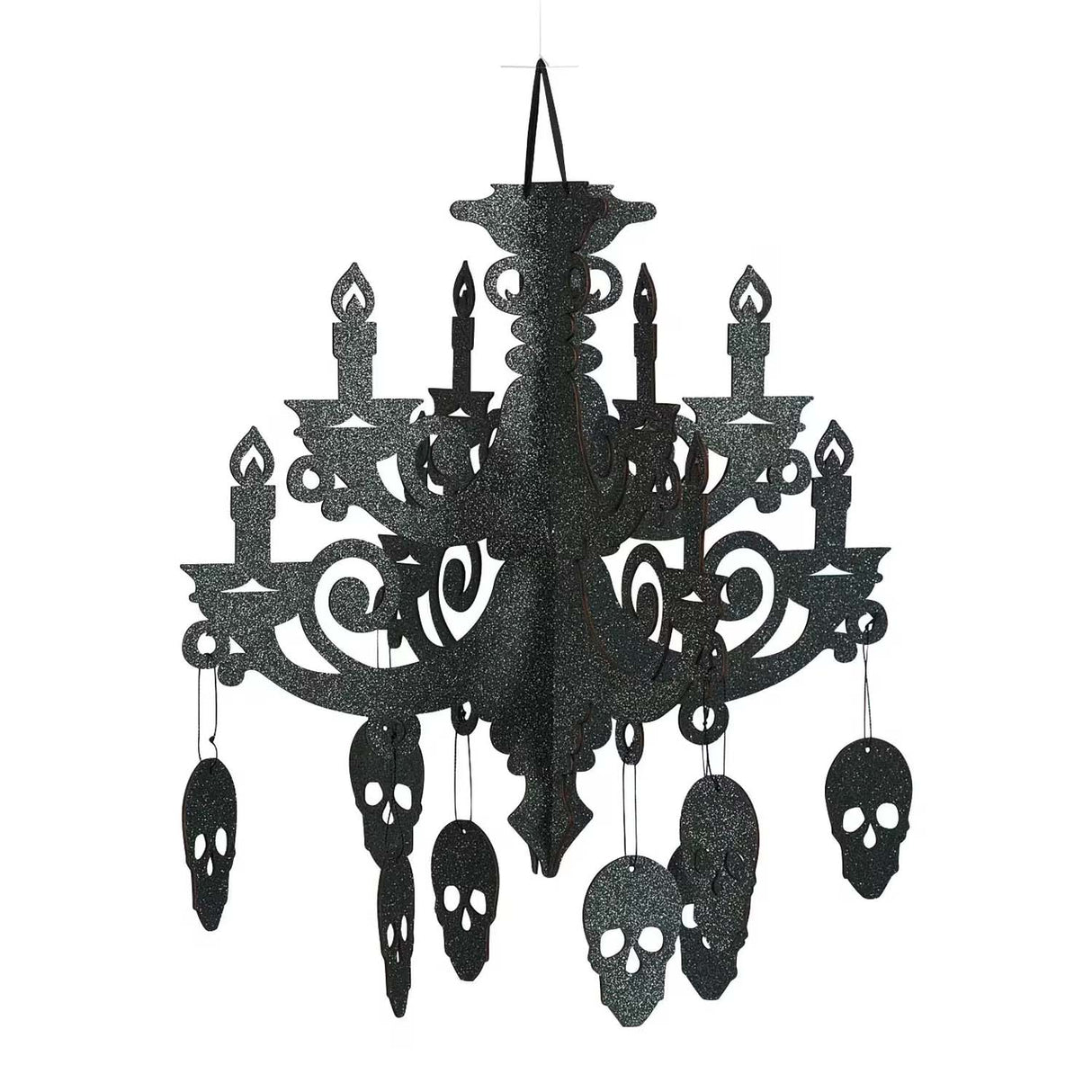 17" Spooky Floral Chandelier Halloween Hanging Ceiling Decoration